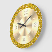 Trendy Metallic Goud Glitter Sparkle Glam Grote Klok (Hoek)