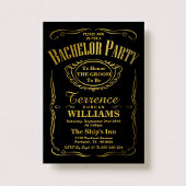 Trendy Metallic Gouden Typografie Bachelorfeest Kaart
