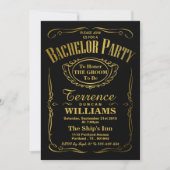 Trendy Metallic Gouden Typografie Bachelorfeest Kaart (Voorkant)