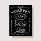 Trendy Metallic Silver Typography Bachelor Party Kaart
