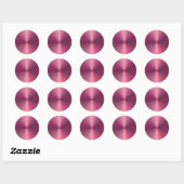 Trendy Metallic Uitzicht Blank Elegeant Roze Sjabl Ronde Sticker (Vel)