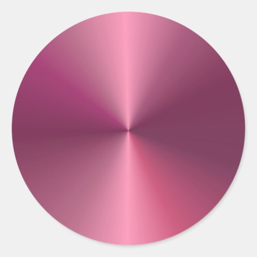 Trendy Metallic Uitzicht Blank Elegeant Roze Sjabl Ronde Sticker (Voorkant)