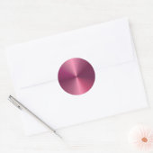 Trendy Metallic Uitzicht Blank Elegeant Roze Sjabl Ronde Sticker (Envelop)