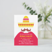 Trendy Mexicaanse Sombrero snor Fiesta Party Kaart (Staand voorkant)