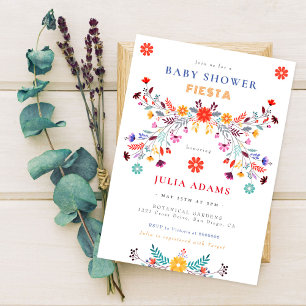 Trendy Mexicaanse Talavera Bloemachtige Feest Baby Kaart