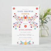 Trendy Mexicaanse Talavera Floral Fiesta Baby show Kaart (Staand voorkant)