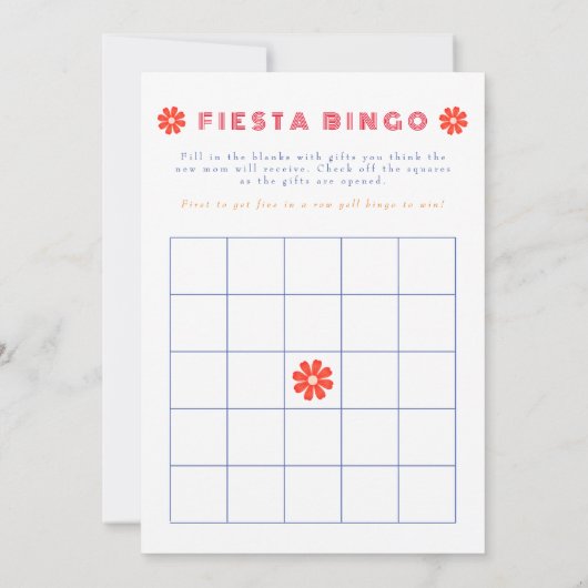 Trendy Mexicaanse Talavera Floral Fiesta Baby show Kaart (Achterkant)