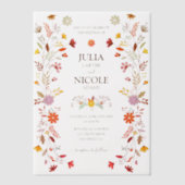 Trendy Mexicaanse Talavera Floral Fiesta bruiloft Vellum Uitnodigingen (Voorkant)