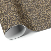 Trendy middeleeuws renaissance patroon bronzen blo cadeaupapier (Rol Hoek)