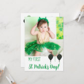 Trendy Mijn Eerste St. Patrick Dag Aankondiging Fo (Voorkant / Achterkant in situ)