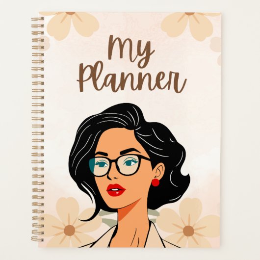 Trendy "Mijn Planner" | Chic Vrouwillustratie Planner (Voorkant)