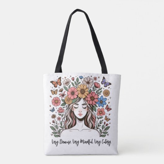 Trendy Mindful Cutesy Demure Tote Bag (Achterkant)
