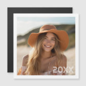 Trendy Minimaal Fotoproduct met Jaarmagneet (Voorkant / Achterkant)
