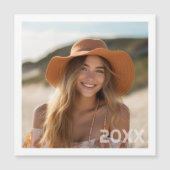 Trendy Minimaal Fotoproduct met Jaarmagneet (Voorkant)