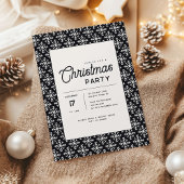 Trendy Minimal Black and White Snowflake Christmas Kaart