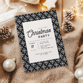 Trendy Minimal Black and White Snowflake Christmas Kaart