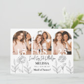 Trendy Minimal Bridesmaid proposal Kaart (Staand voorkant)