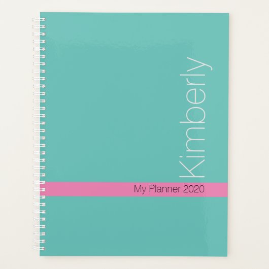 Trendy Minimal Design DIY Naam/Onderwerp/Blauwgroe Planner (Voorkant)