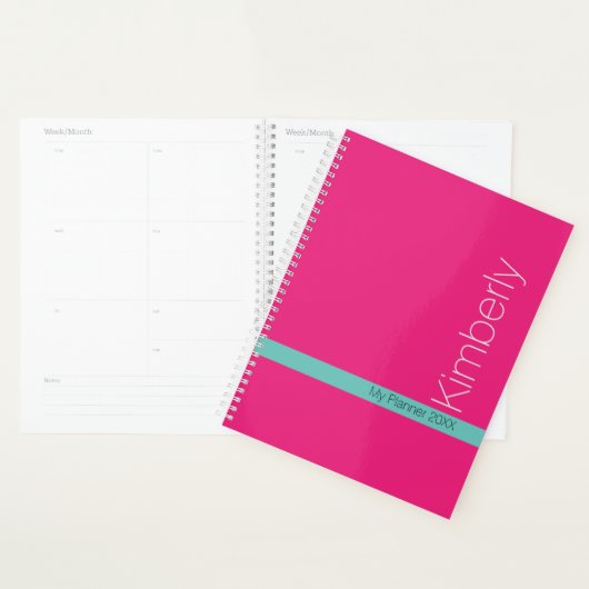 Trendy Minimal Design DIY Naam/Onderwerp/Fuchsia Planner (Display)