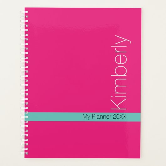 Trendy Minimal Design DIY Naam/Onderwerp/Fuchsia Planner (Voorkant)