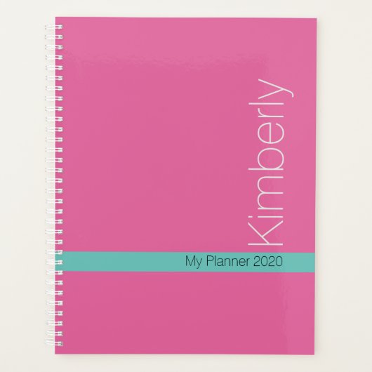 Trendy Minimal Design DIY Naam/Onderwerp/Roze & Bl Planner (Voorkant)