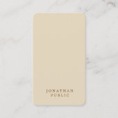 Trendy minimal design Modern Elegant Beige Plain Visitekaartje (Voorkant)