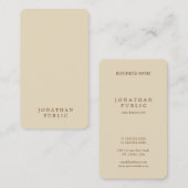 Trendy minimal design Modern Elegant Beige Plain Visitekaartje (Voorkant / Achterkant)