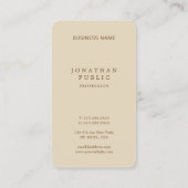 Trendy minimal design Modern Elegant Beige Plain Visitekaartje (Achterkant)