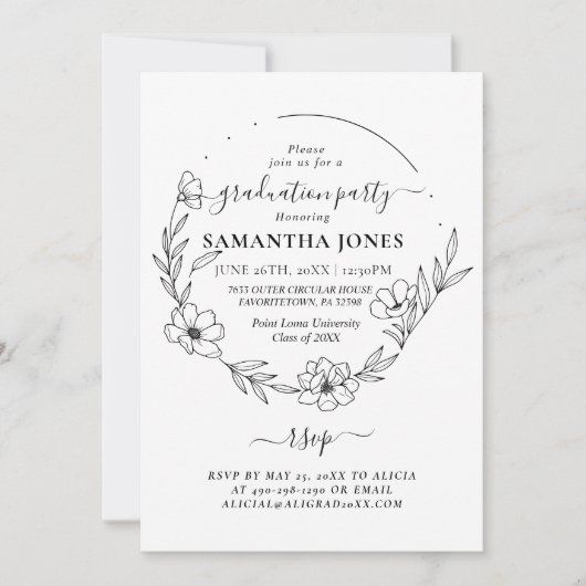 Trendy Minimal Fotobehang Afstuderen Kaart (Voorkant)