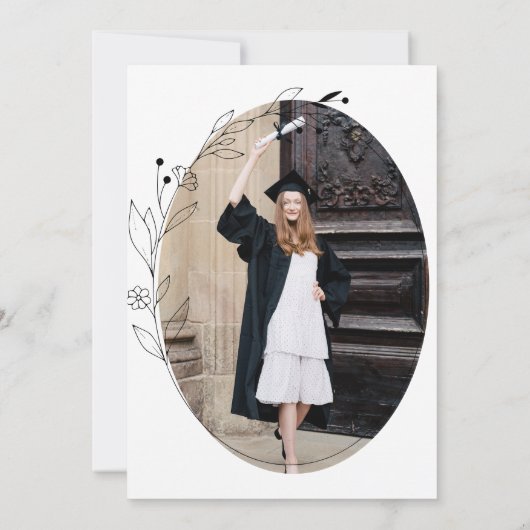 Trendy Minimal Fotobehang Afstuderen Kaart (Achterkant)