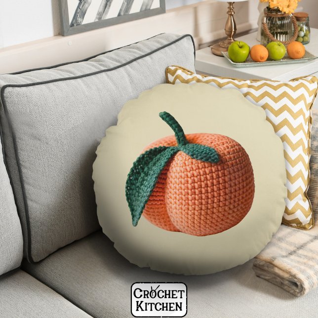 Trendy Minimal Moderne Amigurumi Haakperzik Rond Kussen (Creator heeft geüpload)