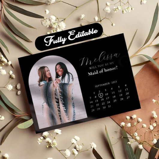 Trendy Minimale Arch Bridesmaid-Kaart Kaart