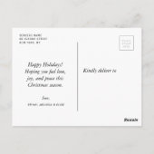 Trendy minimale feestelijke foto kerstkaart briefkaart (Achterkant)