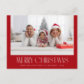 Trendy minimale feestelijke foto kerstkaart briefkaart (Voorkant)