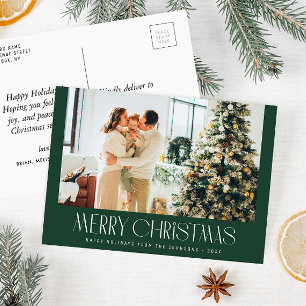 Trendy minimale foto kerstkaart briefkaart