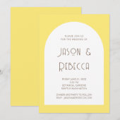 Trendy minimale pastelgeel alles in één bruiloft kaart (Voorkant / Achterkant)