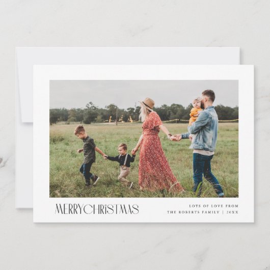 Trendy minimale vrolijke kerstkaart (Voorkant)