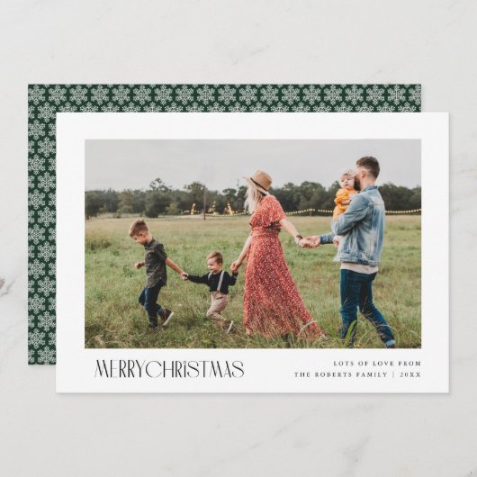 Trendy minimale vrolijke kerstkaart (Voorkant / Achterkant)