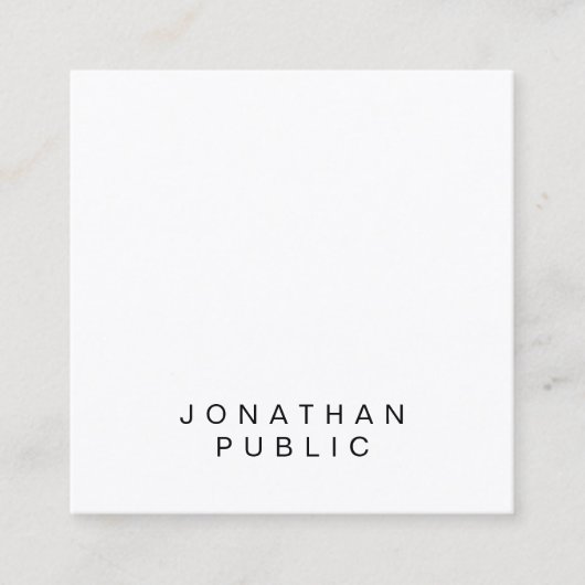 Trendy Minimaliserende professionele grafische Sja Vierkante Visitekaartje (Voorkant)
