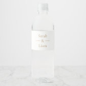 Trendy Minimalisme Bruiloft Water Fles Label Set Waterfles Etiket (Voorkant)