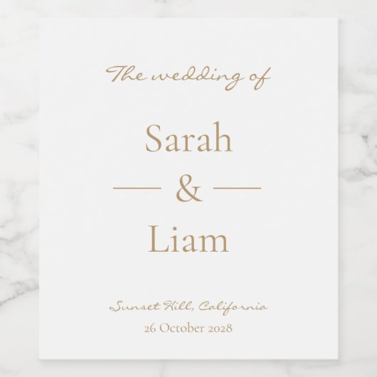 Trendy minimalisme | Gouden Wijnfles Etiket Set (Enkel label)