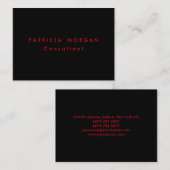 Trendy Minimalist Black Red Professional Visitekaartje (Voorkant / Achterkant)