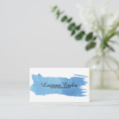 Trendy Minimalist Blue Waterverf Visitekaartje (Staand voorkant)