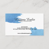 Trendy Minimalist Blue Waterverf Visitekaartje (Achterkant)