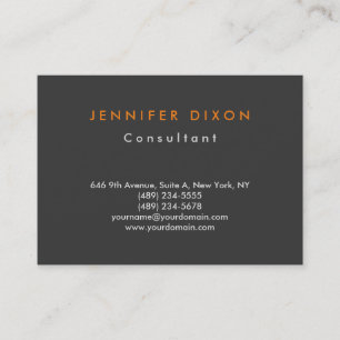 Trendy Minimalist Clean Grey Oranje Professional Visitekaartje