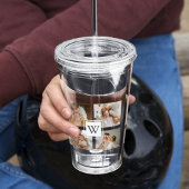 Trendy minimalist Collage Fathers Foto Papa Gift Acryl Drinkbeker