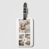 Trendy minimalist Collage Fathers Foto Papa Gift Bagagelabel (Voorkant (verticaal))