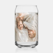 Trendy minimalist Collage Fathers Foto Papa Gift Blikvorm Glas (Achterkant)