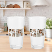 Trendy minimalist Collage Fathers Foto Papa Gift Glas