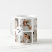 Trendy minimalist Collage Fathers Foto Papa Gift Koffiemok (Voorkant links)